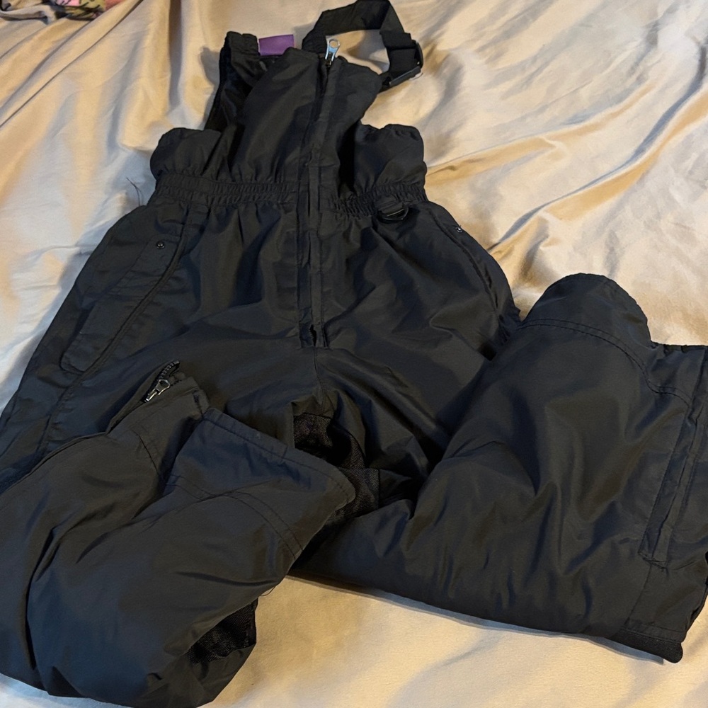 Black Snow Bib Overalls